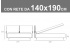 Misure del letto alla francese Noctis Eden con rete a doghe da 140x190cm